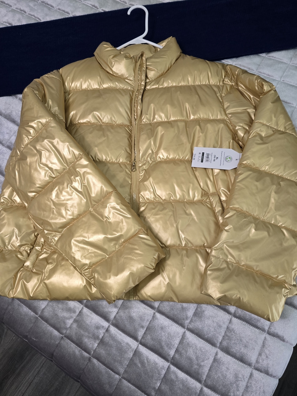Time and Tru Metallic Gold Puffer Jacket